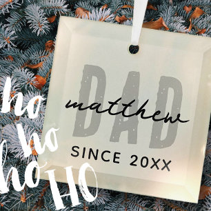Ornement En Verre Papa Depuis 20XX Moderne Simple Preppy