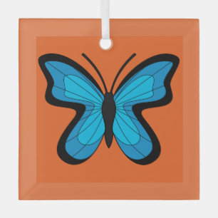 Ornement En Verre Papillon bleu