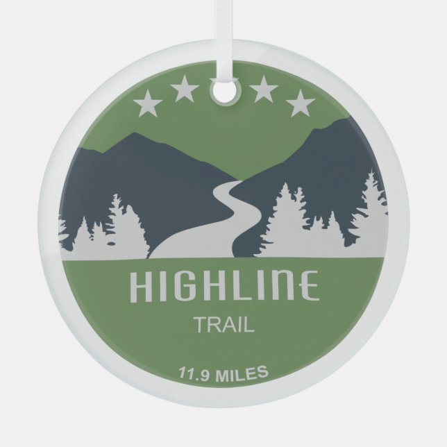 Ornement En Verre Parc national du Glacier Highline Trail (Recto)