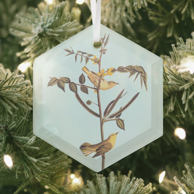 Ornement En Verre Paruline pour enfants Oiseau jaune (Insitu)