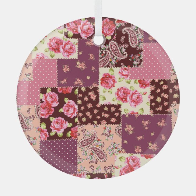Ornement En Verre Patchwork mignon Motif (Recto)