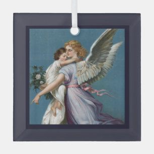 Ornement En Verre Peinture de l'ange gardien magnifique