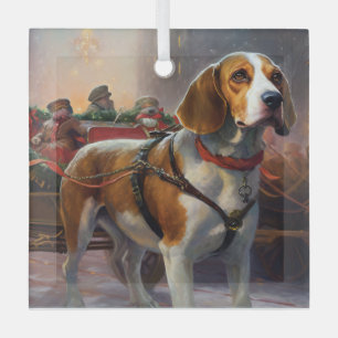 Ornement En Verre Période de fêtes de Noël Beagle