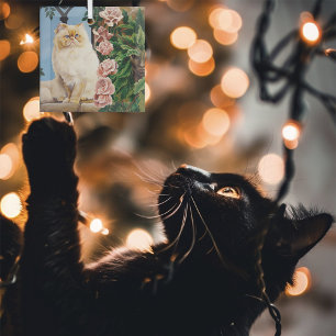 Ornement En Verre Perse Chat Rose Dryad