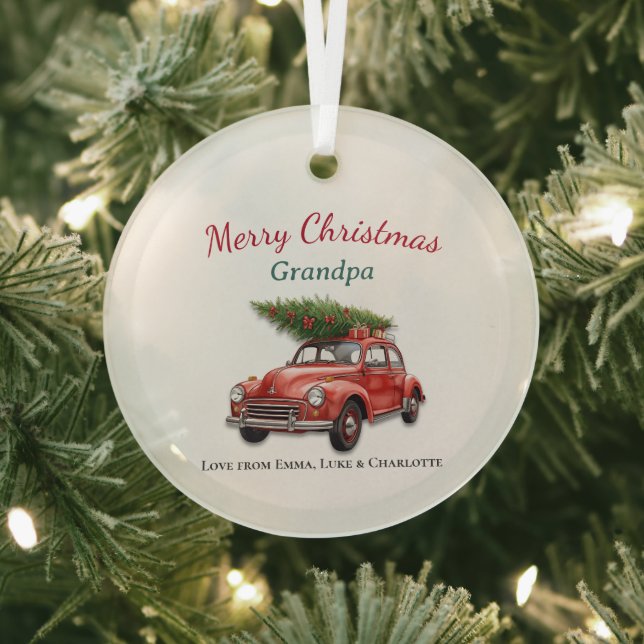 Ornement En Verre Personalized Merry Christmas Grandpa Ornament (Insitu)