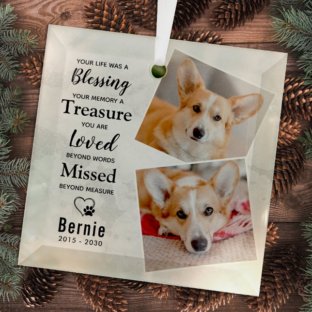 Ornement En Verre Perte d'animal de compagnie Personnalisé Moderne D (Créateur téléchargé)