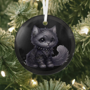 Ornement En Verre Petit Chat Gothique Douce