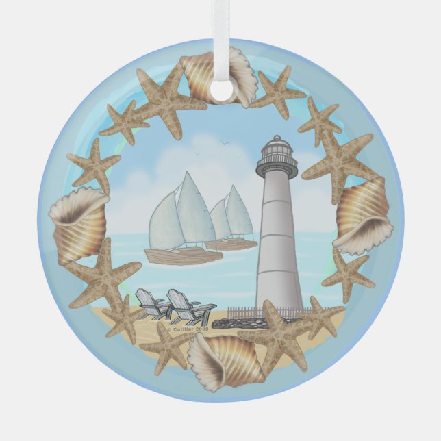 Ornement En Verre Phare de Biloxi (Recto)