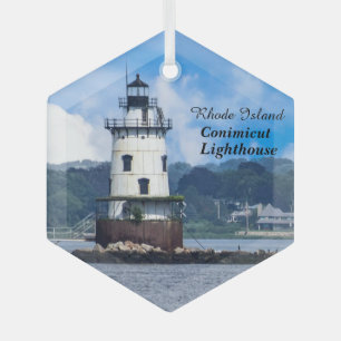 Ornement En Verre Phare de Rhode Island Conimicut