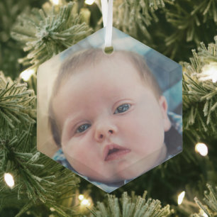Ornement En Verre Photo de bébé personnalisé