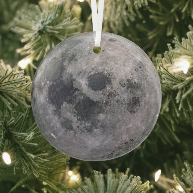 Ornement En Verre Photo de lune grise (Insitu)