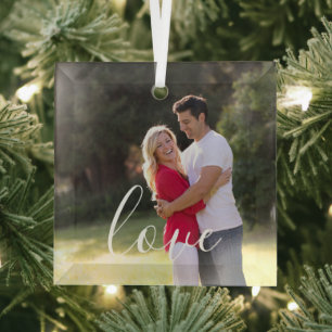 Ornement En Verre Photo en couple