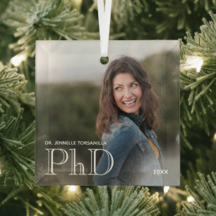 Ornement En Verre Photo White Words Doctorat