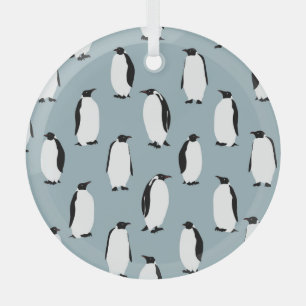 Ornement En Verre Pingouin Bird animal mignonne Motif