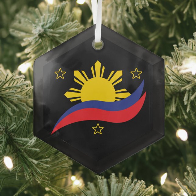 Ornement En Verre Pinoy Flag (Insitu)
