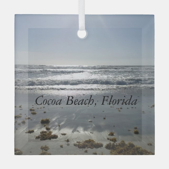 Ornement En Verre Plage de Cocoa Floride (Recto)