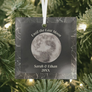 Ornement En Verre Pleine lune gothique gris foncé
