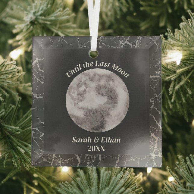 Ornement En Verre Pleine lune gothique gris foncé (Insitu)