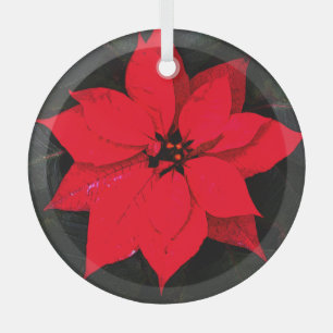 Ornement En Verre Poinsettia 6078