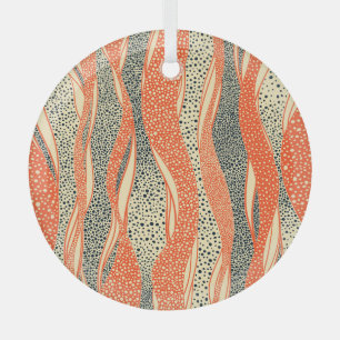 Ornement En Verre Pointe poêlée, motif dessiné à la main.