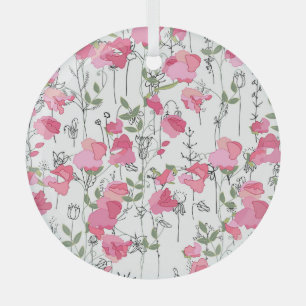 Ornement En Verre Pois doux : Texture Florale d'été.