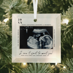 Ornement En Verre Pregnancy Ultrasound Photo   Merry Christmas