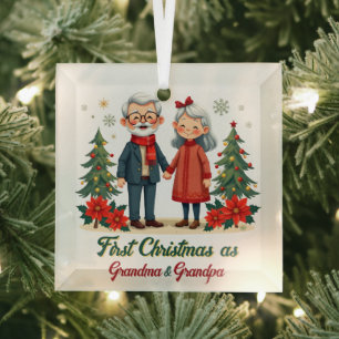 Ornement En Verre Premier Noël Festif grand-parent Keepsaké