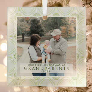 Ornement En Verre Premier Noël moderne en tant que grand-parents pho