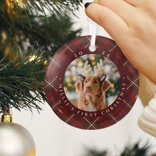 Ornement En Verre Première photo de Noël de l'animal domestique clas (Créateur téléchargé)