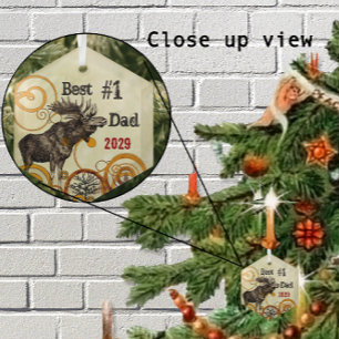 Ornement En Verre Prix du meilleur père Moose