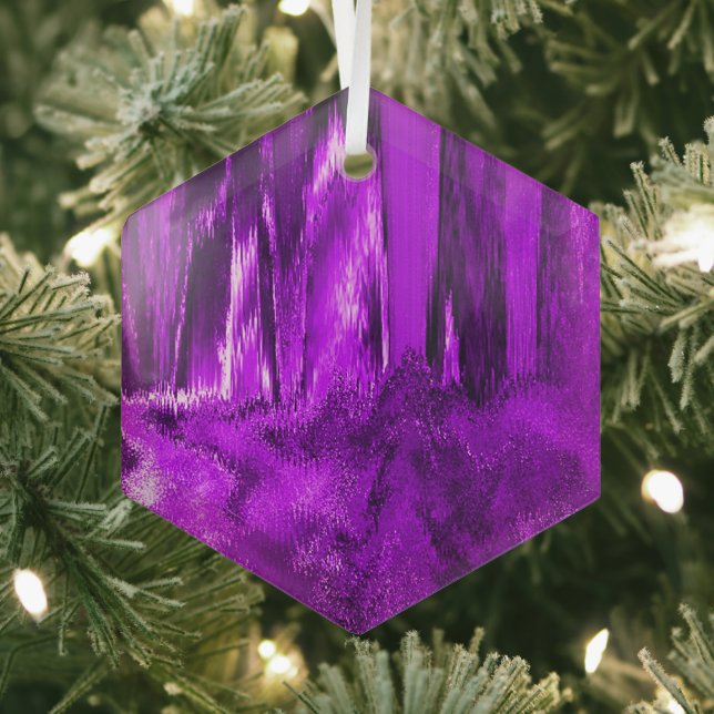 Ornement En Verre Purple Glitch fondu (Insitu)