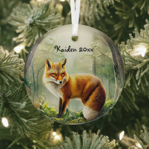 Ornement En Verre Renard rouge mignon dans Snowglobe