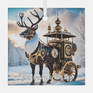 Ornement En Verre Renne Steampunk