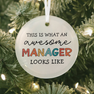 Ornement En Verre Retro Awesome Manager Funny