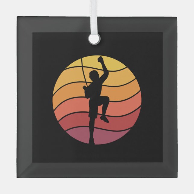 Ornement En Verre Rock Escalade Climber Retro (Recto)