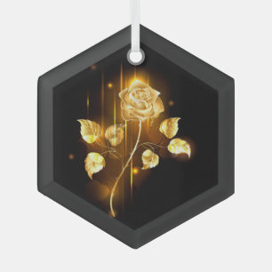 Ornement En Verre Rose d'or ( rose d'or )