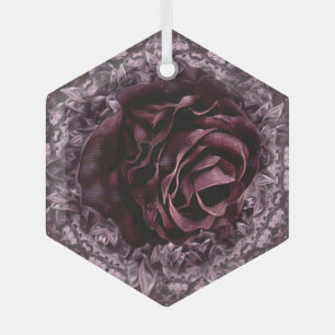 Ornement En Verre Rose Mandala