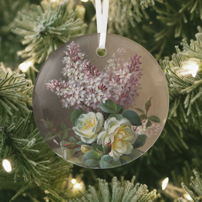 Ornement En Verre Roses et Lilacs (Insitu)