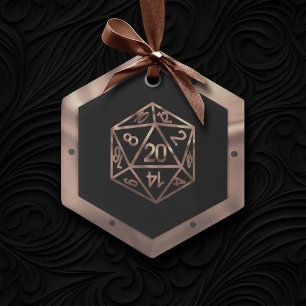 Ornement En Verre RPG Critmas   Copper Tabletop PnP Role Player Dice