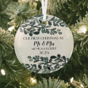 Ornement En Verre Russe Eucalyptus Keepsaké premier Noël