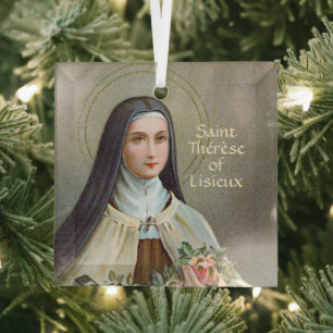 Ornement En Verre Saint-Thérèse de Lisieux la Petite Fleur (BJE 01)