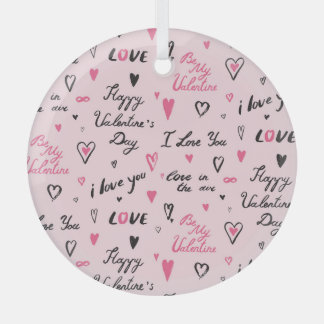 Ornement En Verre Saint-Valentin : Arrière - plan "Je t'aime".