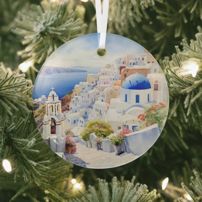 Ornement En Verre Santorin (Insitu)
