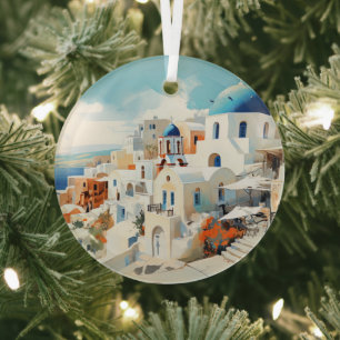 Ornement En Verre Santorin