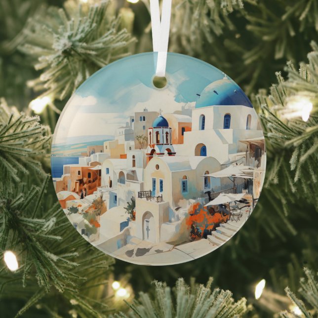 Ornement En Verre Santorin (Insitu)