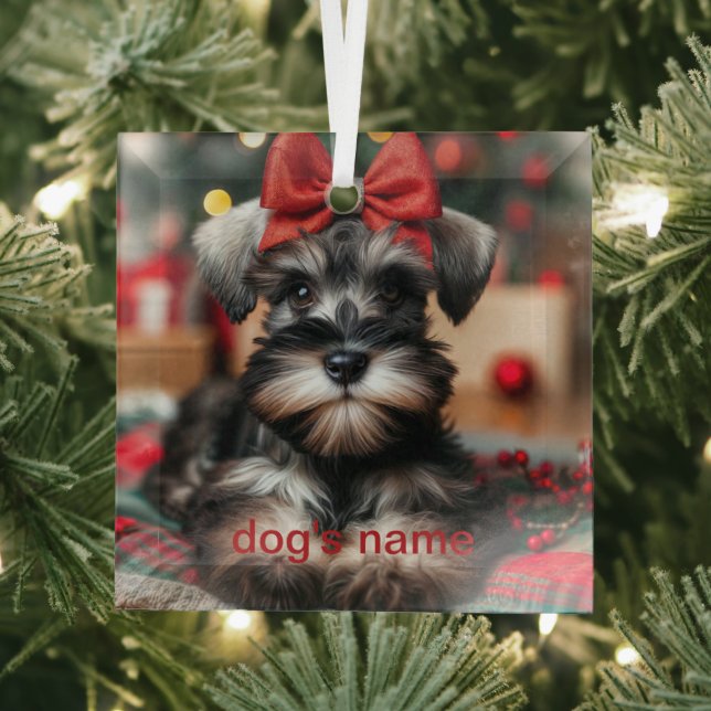 Ornement En Verre Schnauzer personnalisé (Insitu)