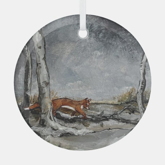 Ornement En Verre Sly in the Snow (Recto)
