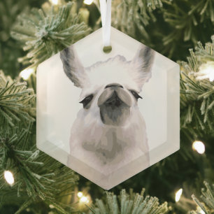 Ornement En Verre Snooty Snobby Llama personnalisé