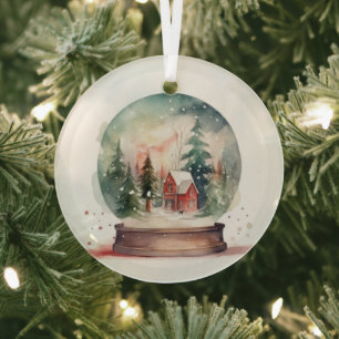 Ornement En Verre Snow Globe