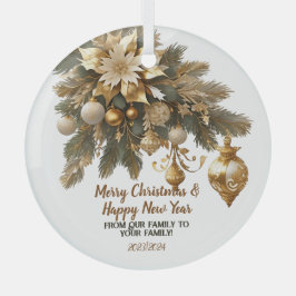 Ornement En Verre Souhaite de Noël personnalisable